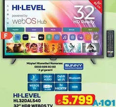 Hİ-LEVEL HL32DAL540 32 İNÇ HDR WEBOS TV AKILLI TELEVİZYON